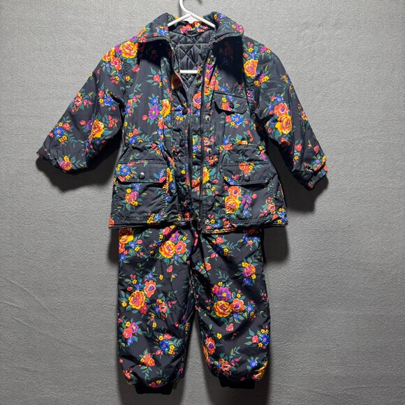 Hanna Andersson Winter Jacket & Bibs Floral Size 100 US4
